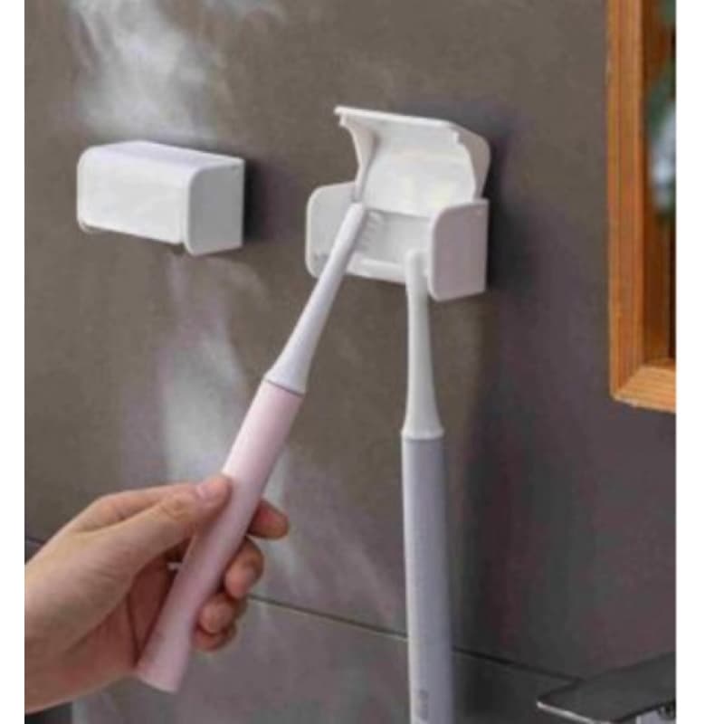 Porta Escovas de Dente Parede – Fixação Sem Furo – Suporte Para Escovas + Fita Dupla Face FortE