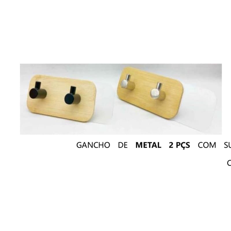 Suporte Gancho Bambu De Parede Porta Chaves Adesivo Sem Furo