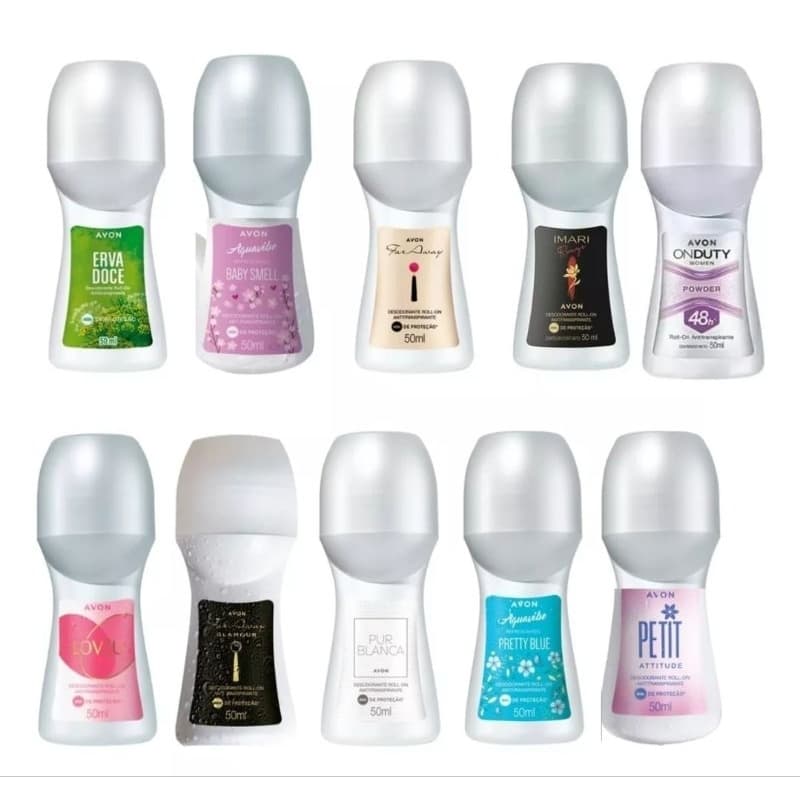 Kit 2 Desodorantes roll-on antitranspirante Avon Sortidos Feminino 50ml cada