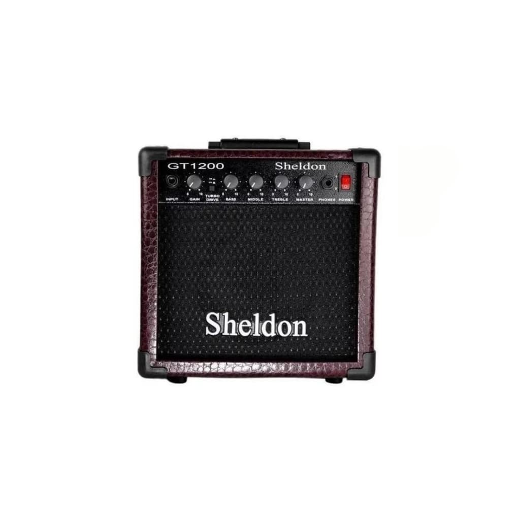 Amplificador Sheldon GT1200 para guitarra de 15W cor bordo 110V/220V