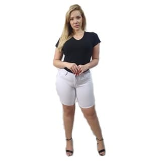 Bermuda Jeans Feminina Meia Coxa Ciclista