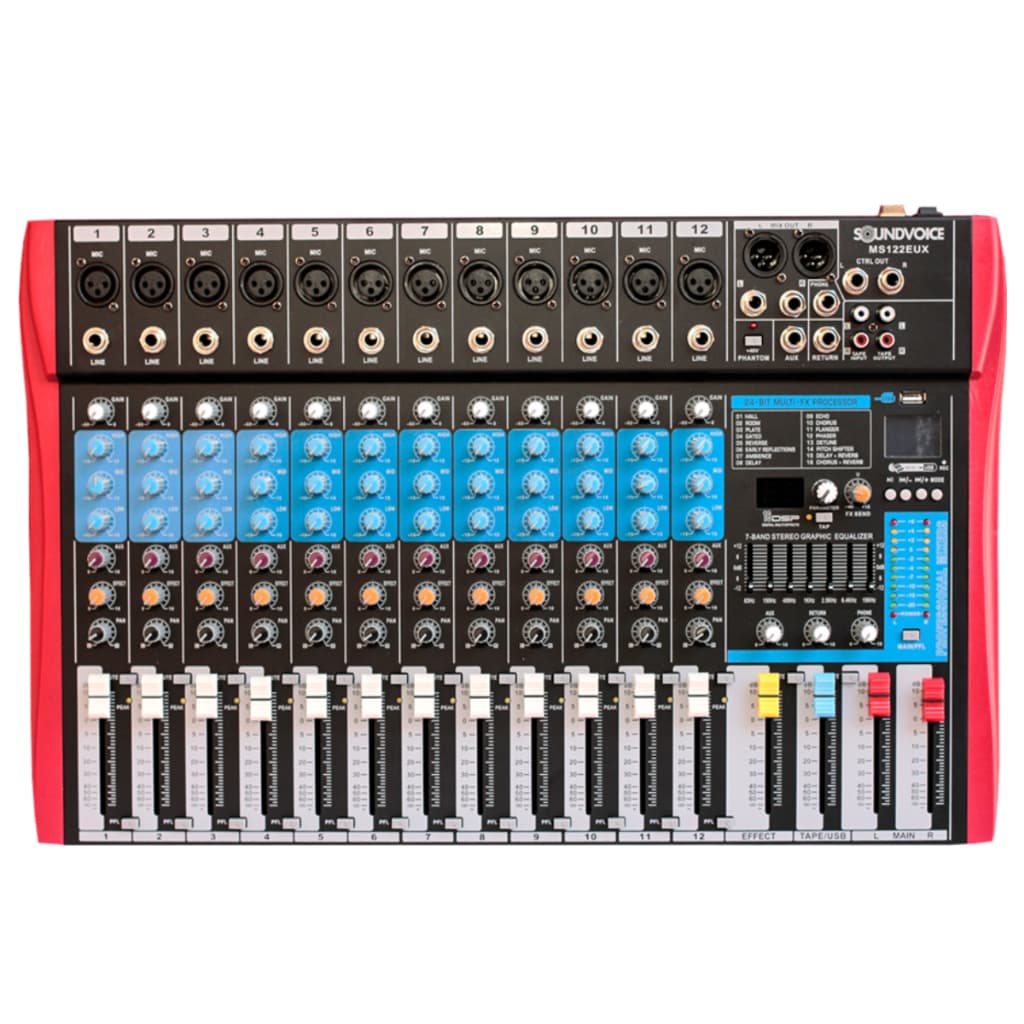 Mesa De Som Soundvoice MS122 EUX 12 Canais EF/EQ