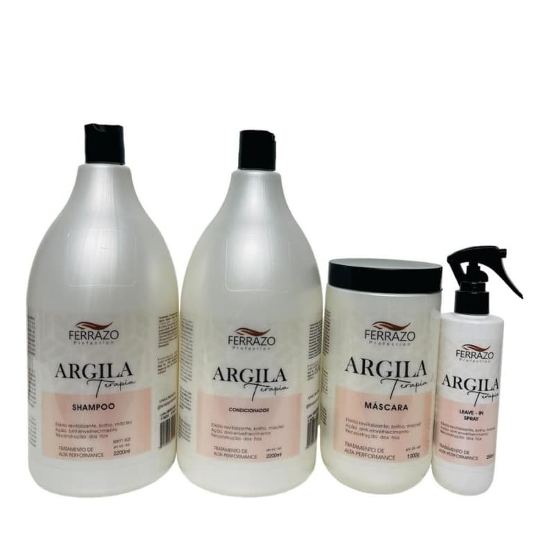 Kit Capilar Argila Terapia Brilho e Maciez 4 Passos Ferrazo Profection