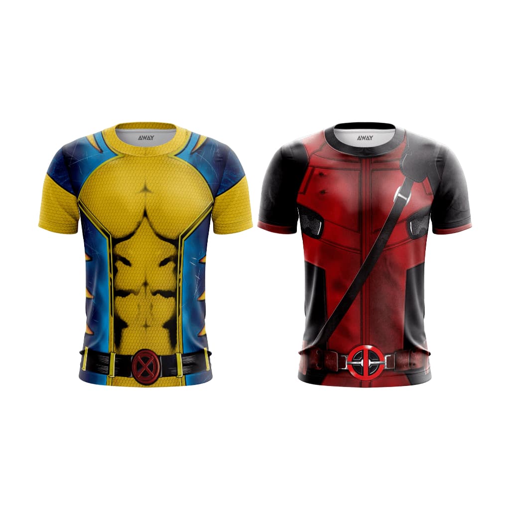 Camisa Camiseta Traje 3D Deadpoll Wolverine Dry fit - Com Proteção Uv50+  Treino / corrida / casual / Academia (Unissex)