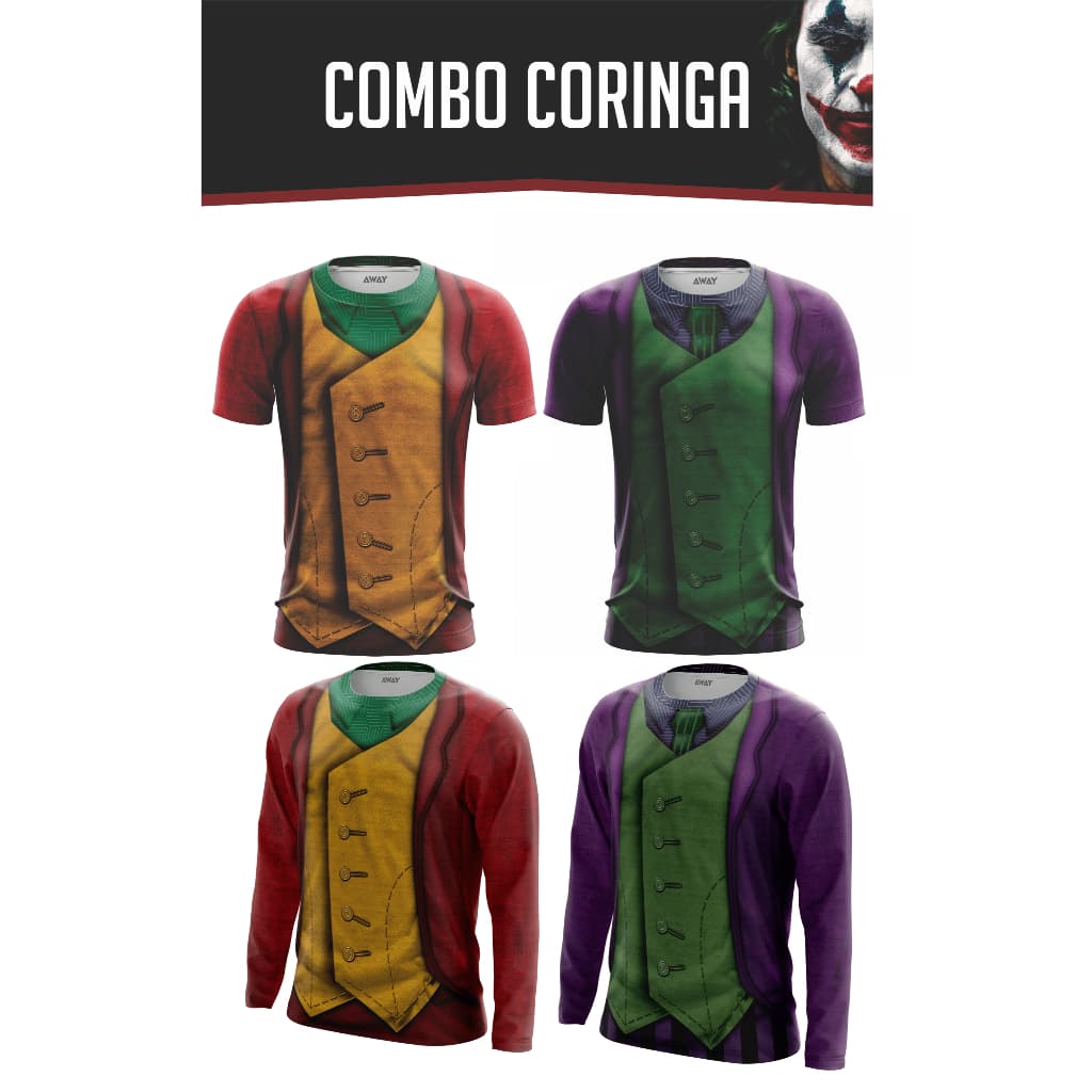 Camisa Camiseta Traje 3D Coringa Joker  Dry fit - Com Proteção Uv50+ / Treino / corrida / casual / Academia (Unissex)
