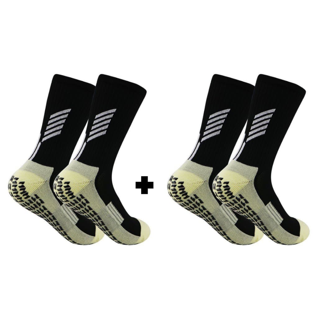 Kit 2 Pares Meias Esportiva Futebol Corrida Antiderrapante Cano Alto Masculino