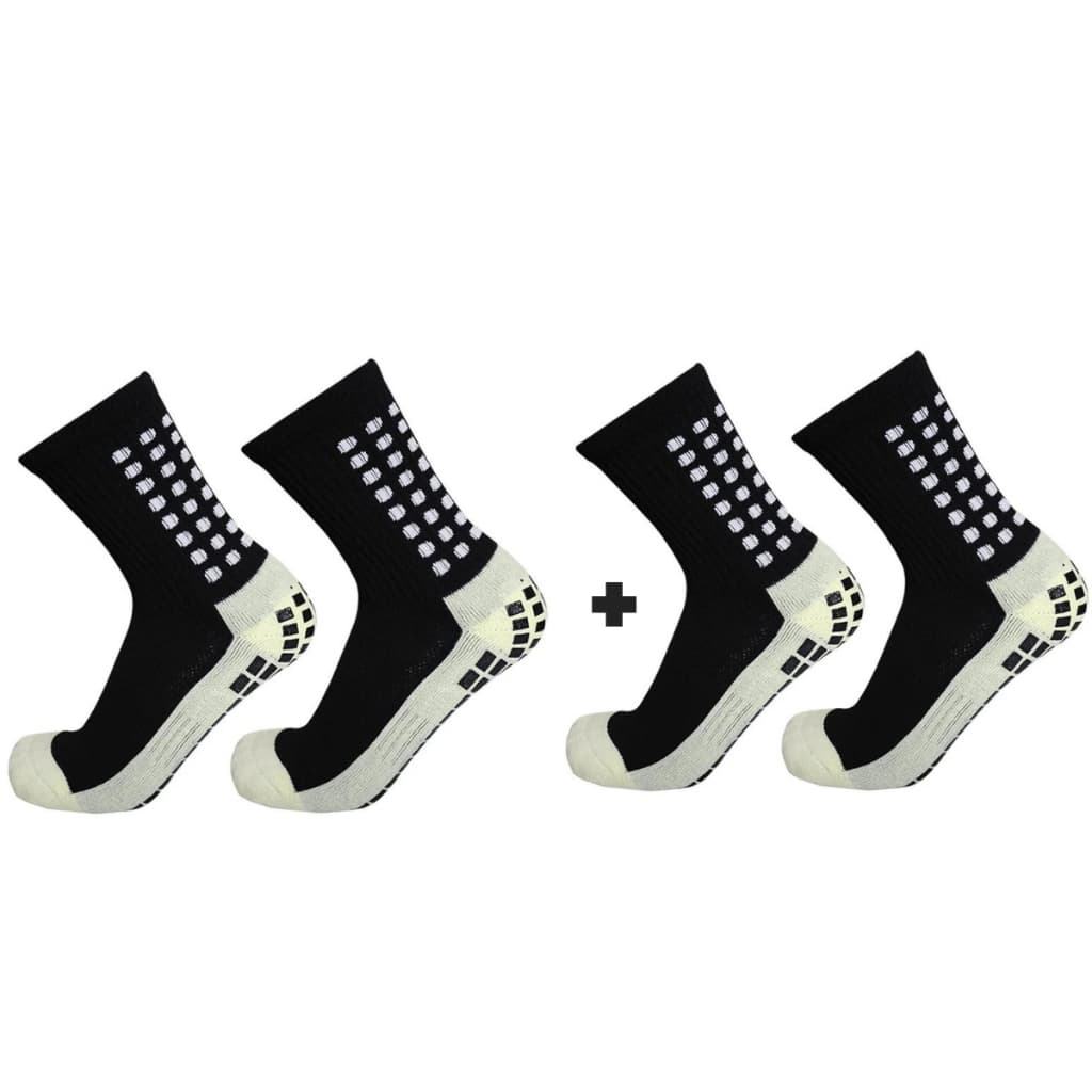 Kit 2 Pares Meia Esportiva Antiderrapante Cano Alto