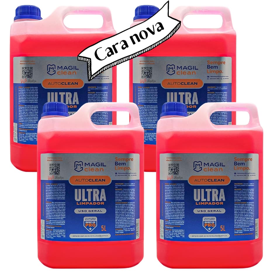 Caixa De Auto Clean Desengraxante Shampoo Automotivo com 4 unidades de 5 litros cada