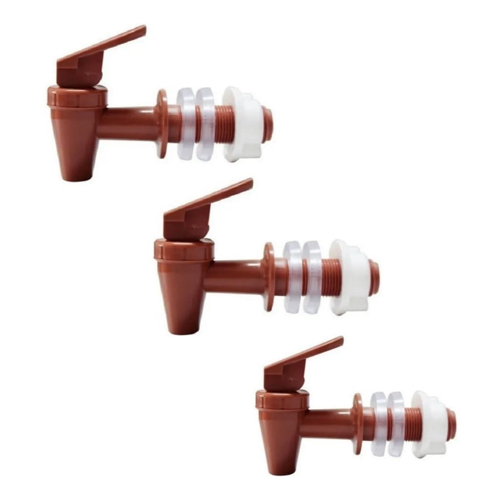 Kit 3 Torneira Marrom Filtro De Barro Bebedouro Purificador Agua