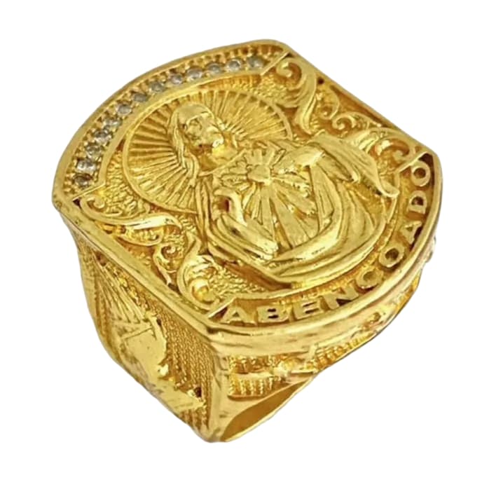 ANEL DEDEIRA JESUS CRISTO 3D ABENÇOADO EM MOEDA ANTIGA DEUS  SEMIJÓIA 7 00 SORTE FÉ MASCULINO 18K