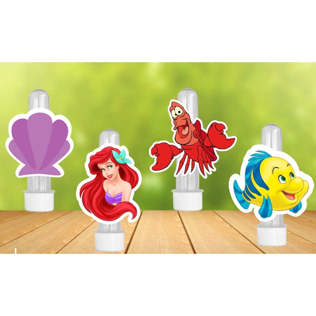 Tubetes com aplique 3d - Lembrancinhas de festas- Festa Sereia- Todos os temas- tubetes