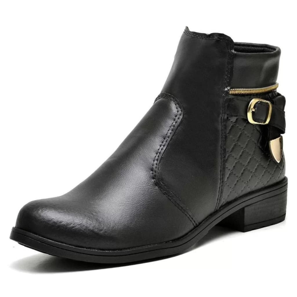 Bota Botina Feminina Cano Curto Botinha Casual Salto Baixo