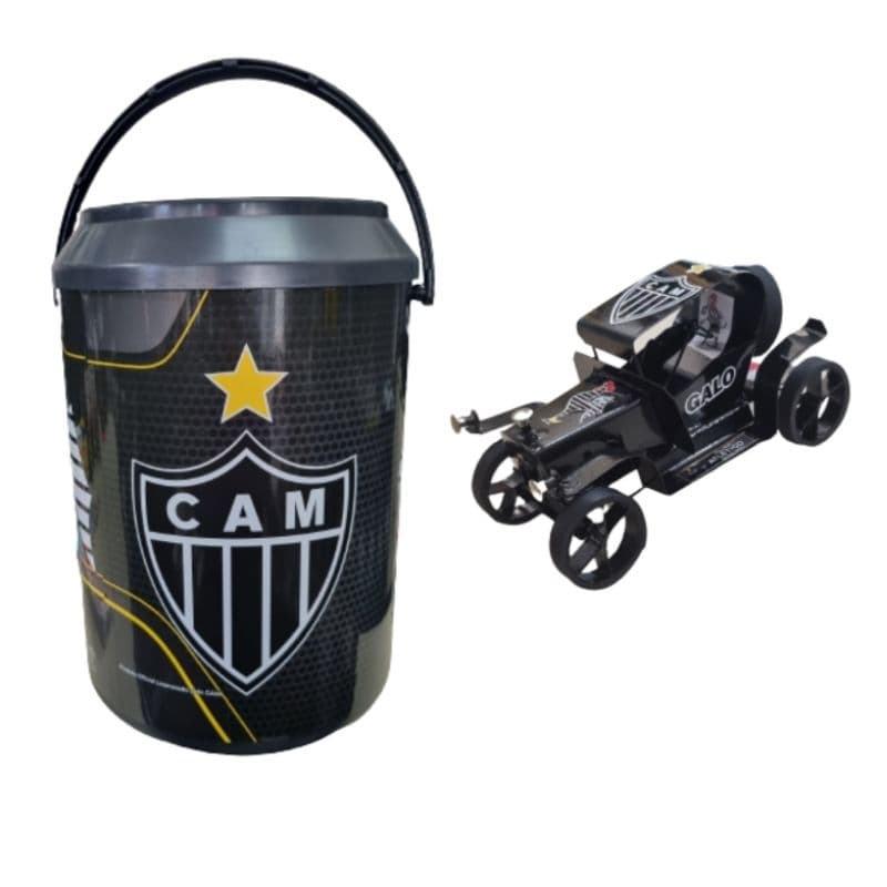 Cooler Térmico Caixa Térmica Atlético-MG Mais Carrinho De Metal