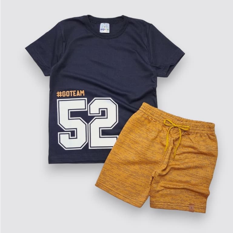Conjunto Verão Bermuda E Camiseta Infantil Menino Conforto 1 A 16 Anos