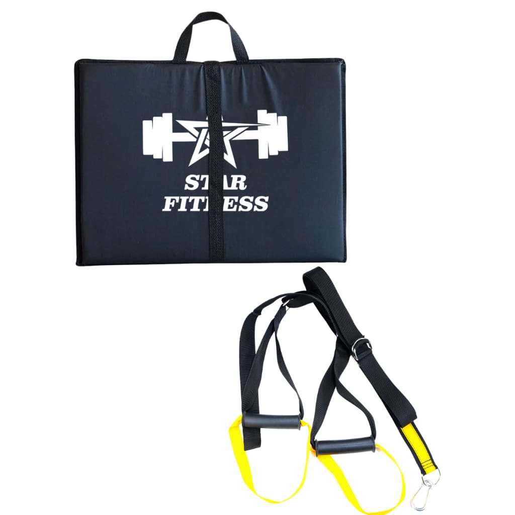 Kit Colchonete Dobravel Suporte Para Carregar + Trx Funcional Saúde Cross Ao Ar Livre
