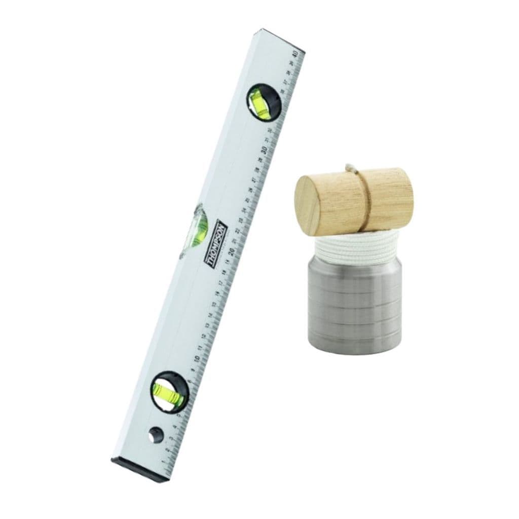 Kit Ferramentas Para Pedreiro,Prumo 400g + Nível 30cm