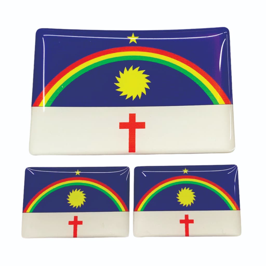 Adesivos Emblemas Bandeira do Estado de Pernambuco Resinado para Carros Motos Notebooks Capacetes