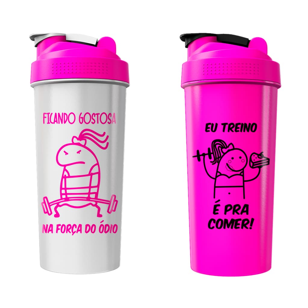 Kit 02 Coqueteleira Shaker Treino em Amigas Irmãs