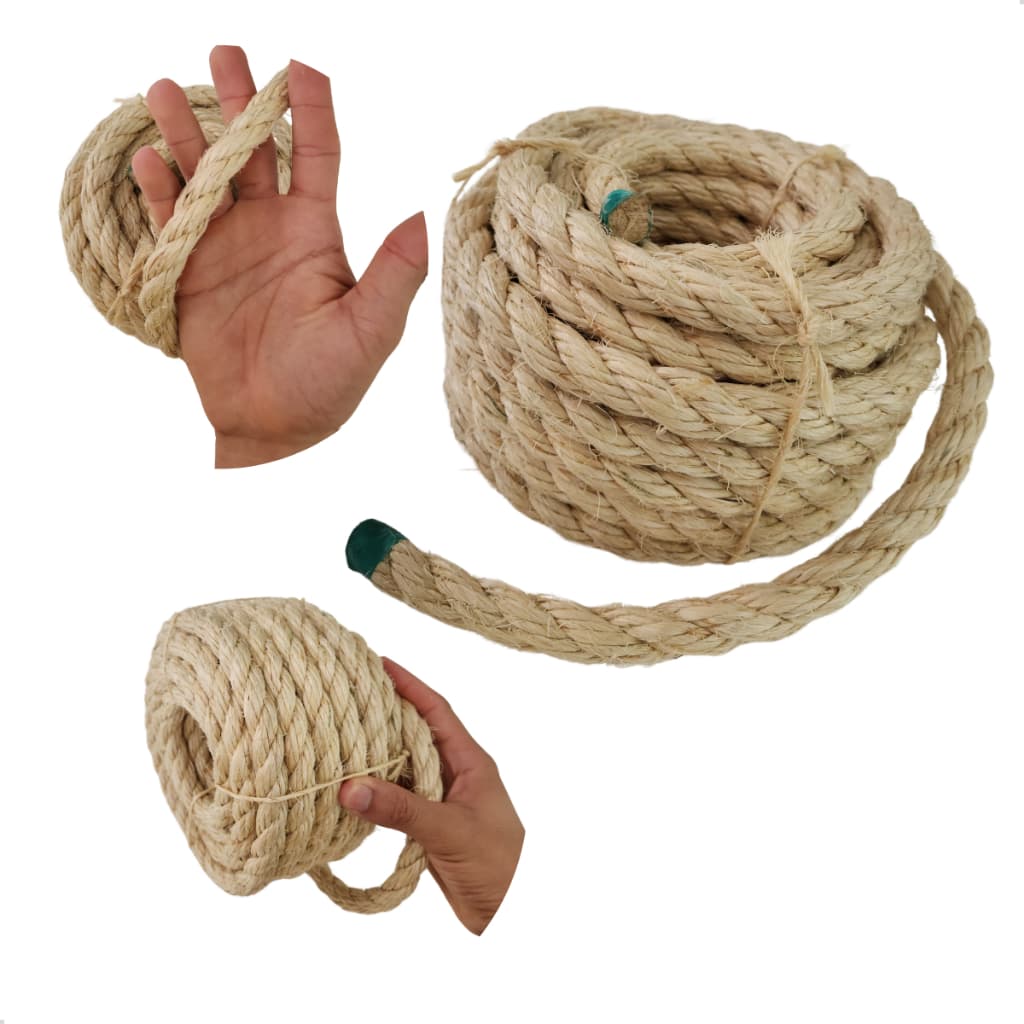 CORDA DE SISAL LASIS 16MM 30M ARTESANATO ARRANHADORES DECORAÇÃO RUSTICA JUTA