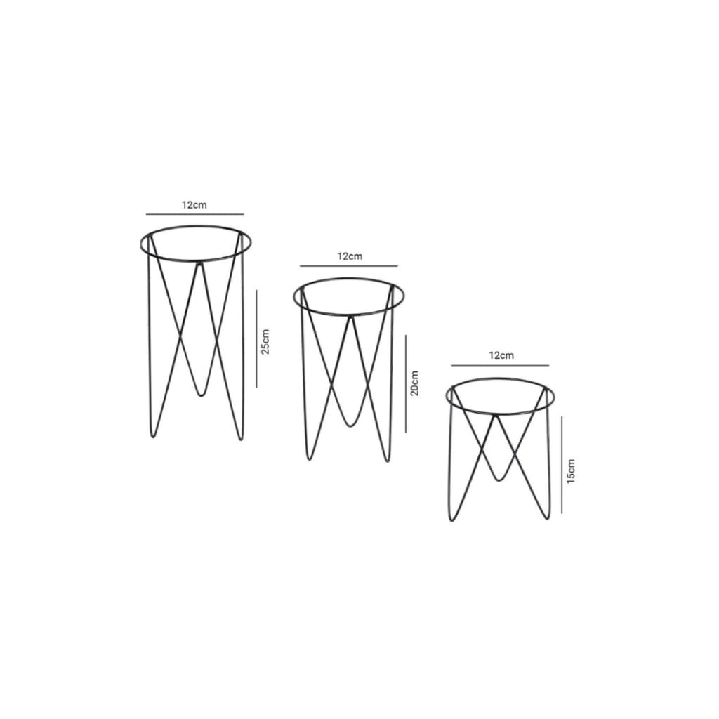 Kit 3 Suportes Tripé Para Vaso de Plantas Jardim