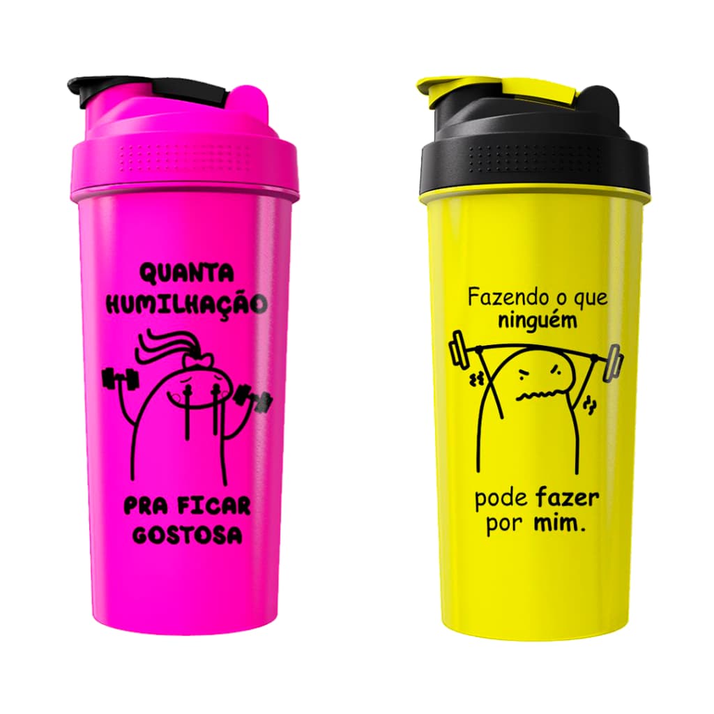 Kit 02 Coqueteleira Shaker Academia Garrafa 650ml