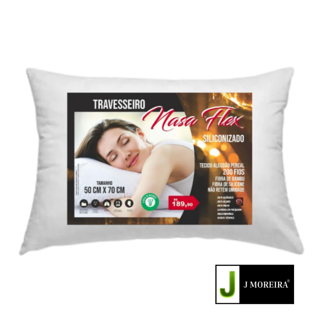 Travesseiro Alto macio 100% Silicone Puro Premium Branco 200Fios Fabricante