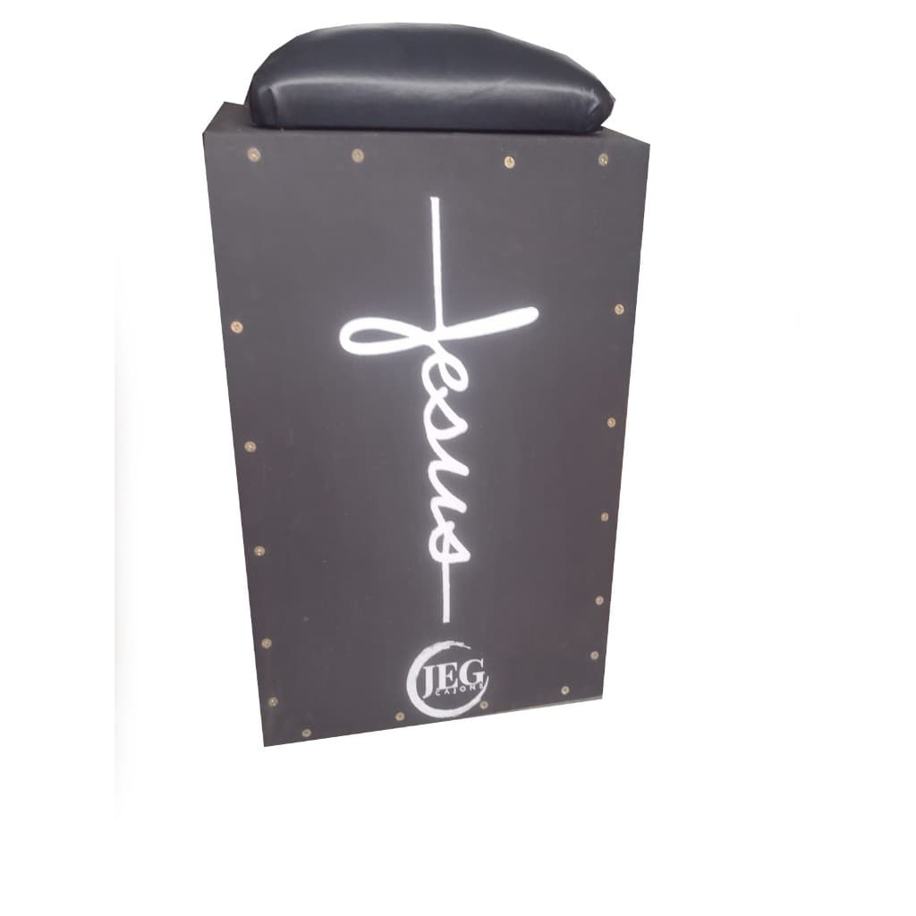 Cajon inclinado Eletroacústico JEG, Construído por Luthier com Assento acolchoado