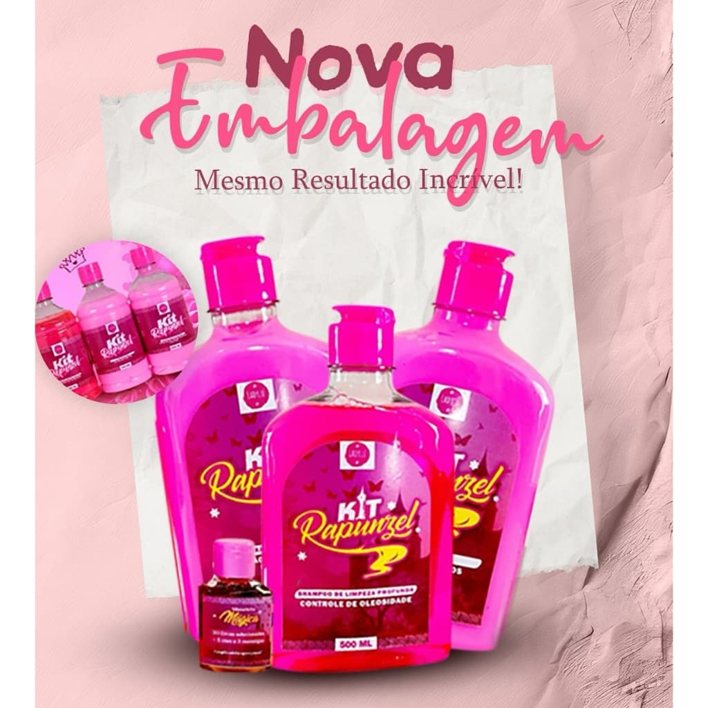 Kit Rapunzel Crescimento e Ação Anti Queda LADY LU kit c/04 unids Lançamento