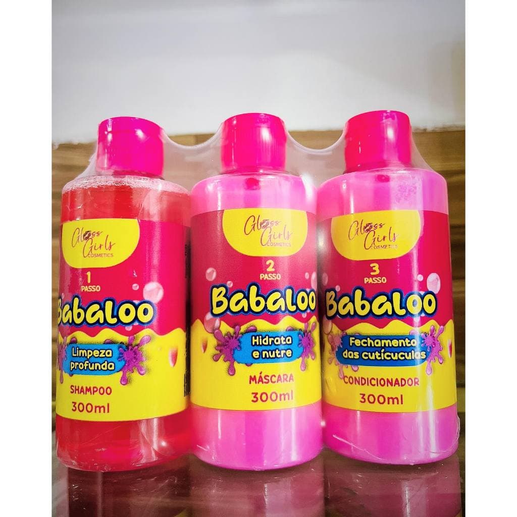 Kit Babaloo Hidratação Nutrição Crescimento e Fortalecimento Tratamento Capilar Home Care 300ml Lançamento