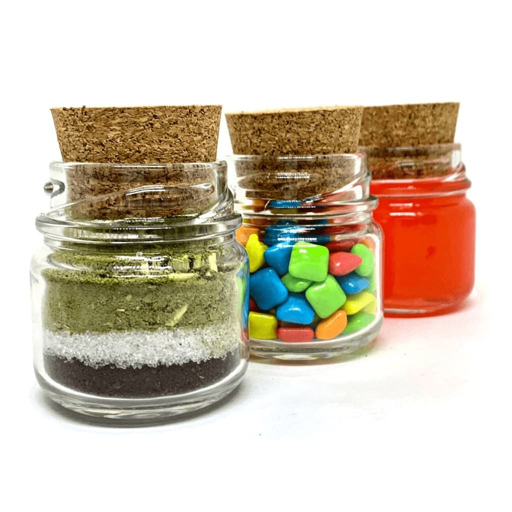 Kit Potinhos de Vidro 40ml Rolha Cortiça para Lembrancinhas Mini Vidros Velas Artesanato Decoração