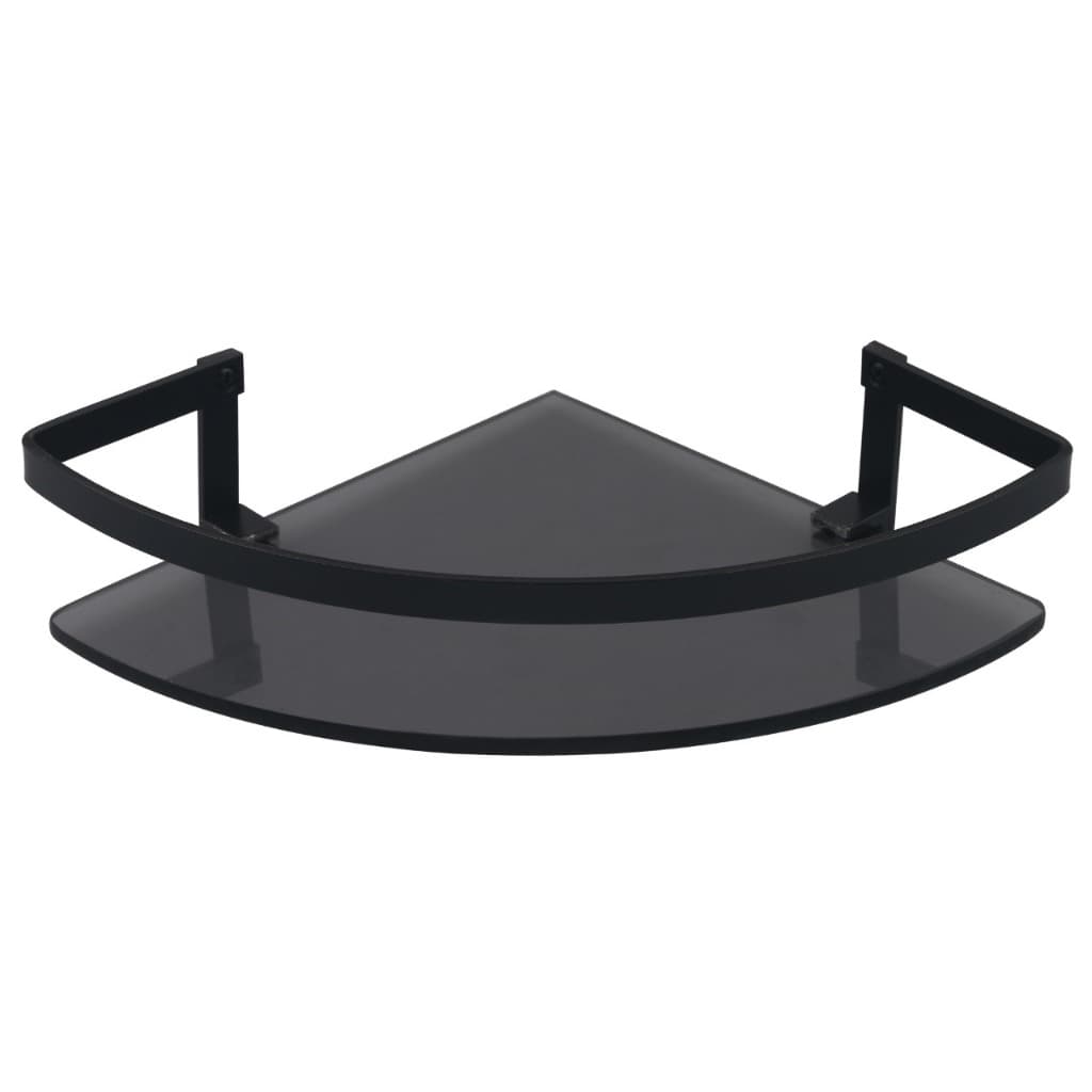 Porta Shampoo Canto Quadrado Para Banheiro Preto Fosco Vidro Fumê