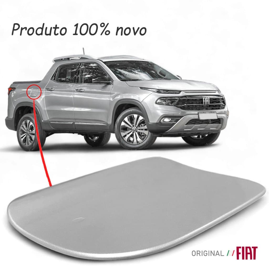 Tampa Portinhola Tanque Combustível Original Fiat Toro Prata Billet 16 /21 Gasolina Diesel