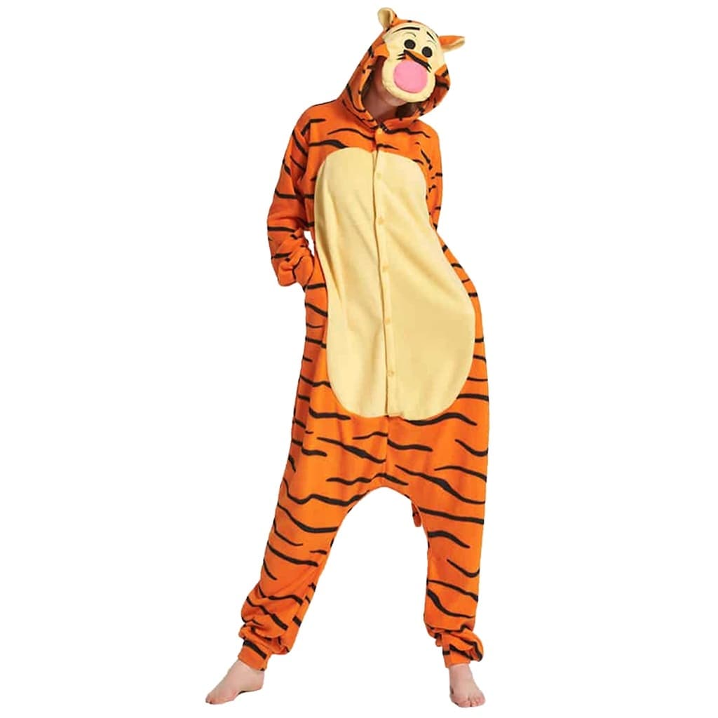 Pijama De Tigrão Kigurumi Plush Muito Quente Bem Macio Cosplay Tigre