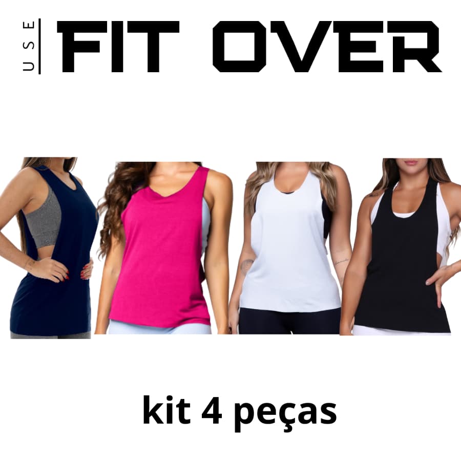 Kit 4 camisetas fitness - cavada - academia - crossfit - fit over