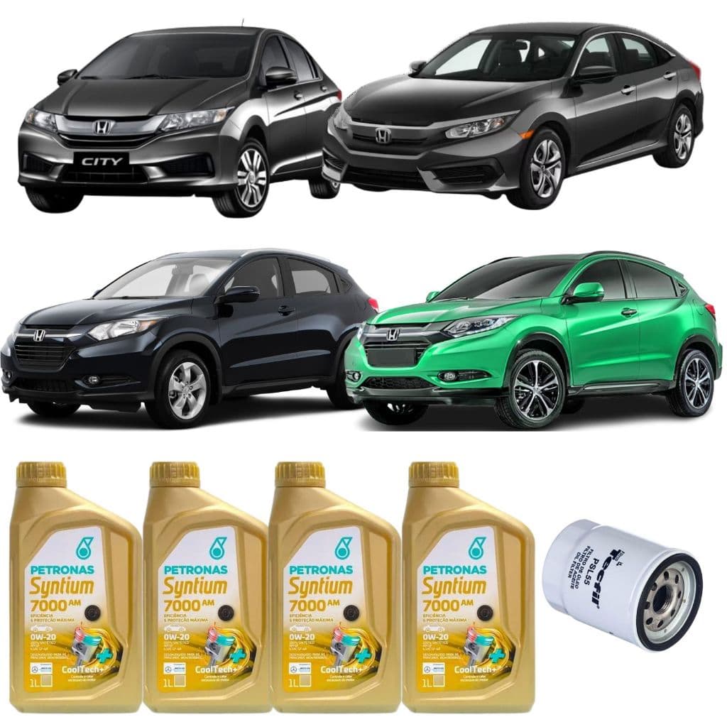 KIT Revisao 4 Litros 0W20 E FILTRO DE Óleo HONDA CIVIC, CITY, CRV, FIT, HRV, WRV 2012 ate 2023