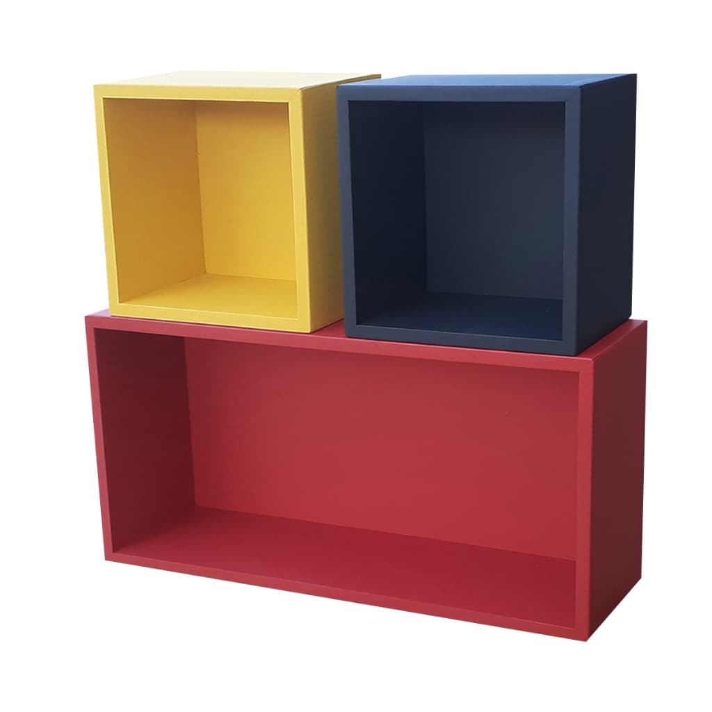 Kit 3 Nicho Decorativo 1(50x25cm) 2 (25x25cm) 20cm Prof.