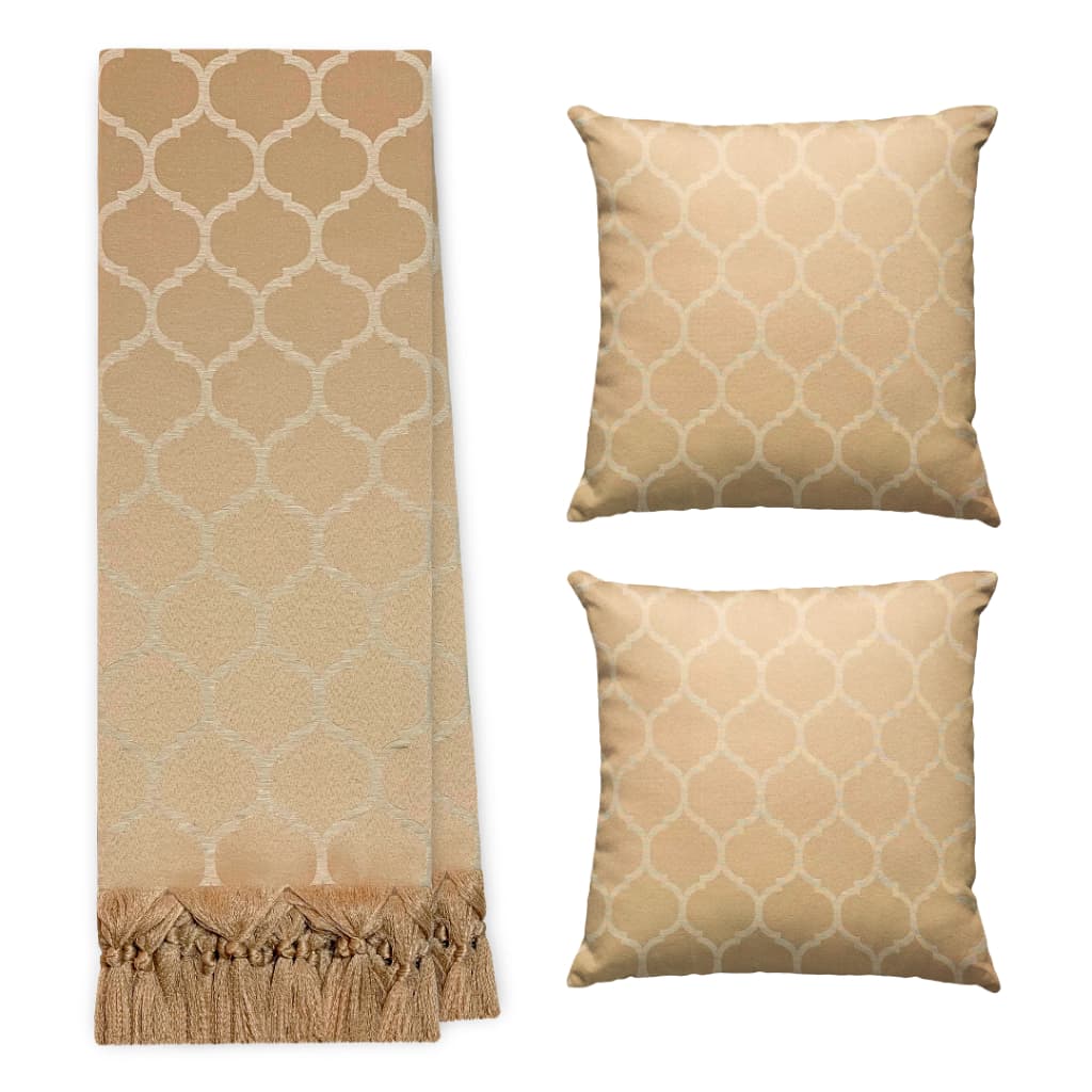 Kit Manta Xale para Sofá e Cama Colcha Com 2 Capas de almofadas Decorativas