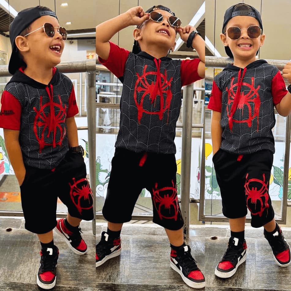 Conjunto Masculino Aranha Ultimate Herói Juvenil Lançamento