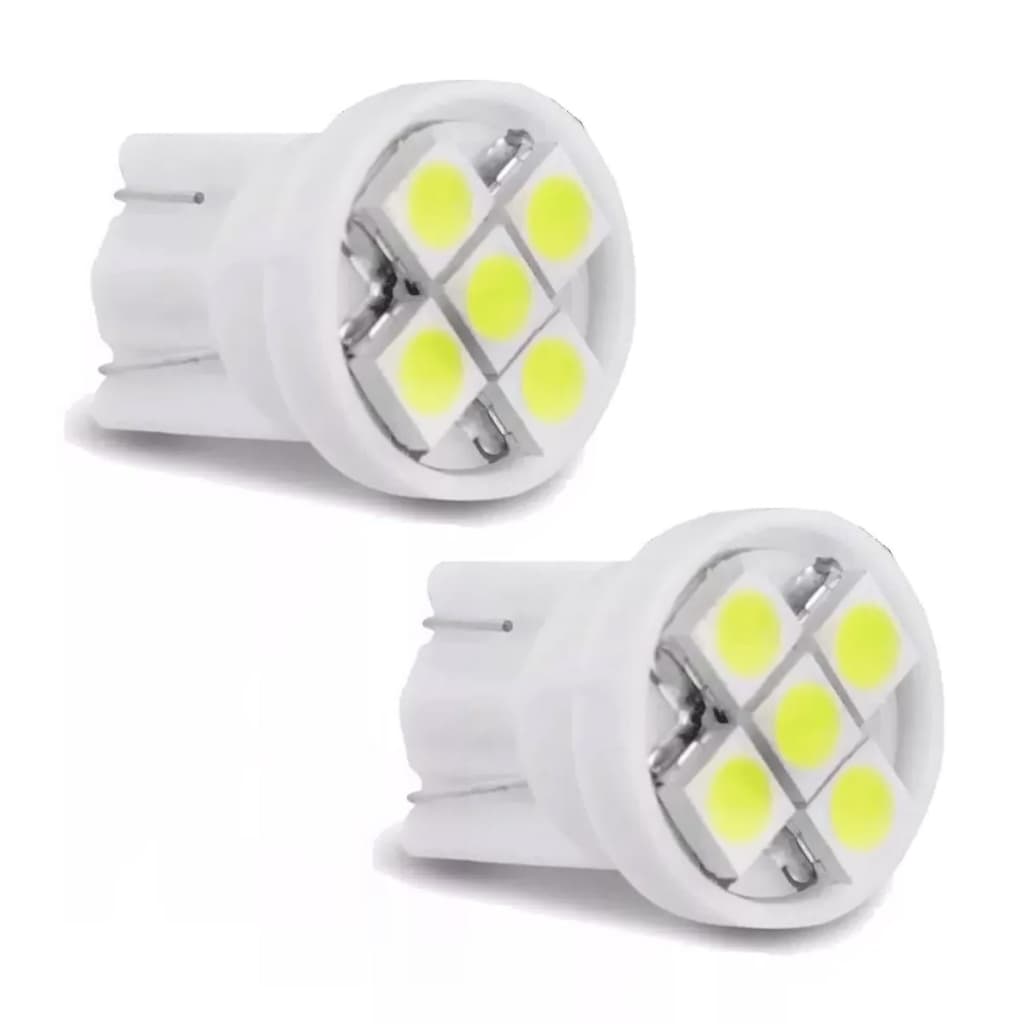 Kit 5/10 x lâmpada 8 Leds T10 Leds Automotiva de LED 12v