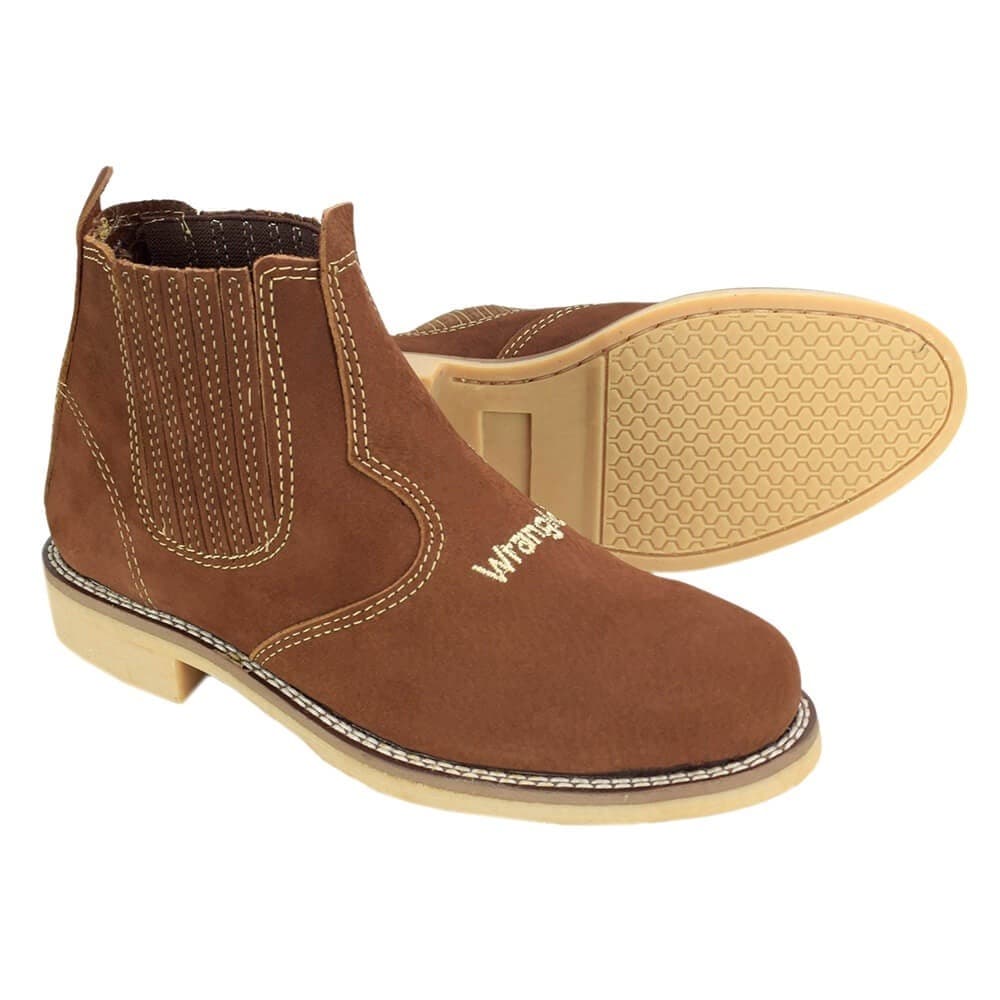 Botina De Couro Masculina Rodeio Wrangler Vira Francesa Butina Cowboy Cavalgada Solado Látex