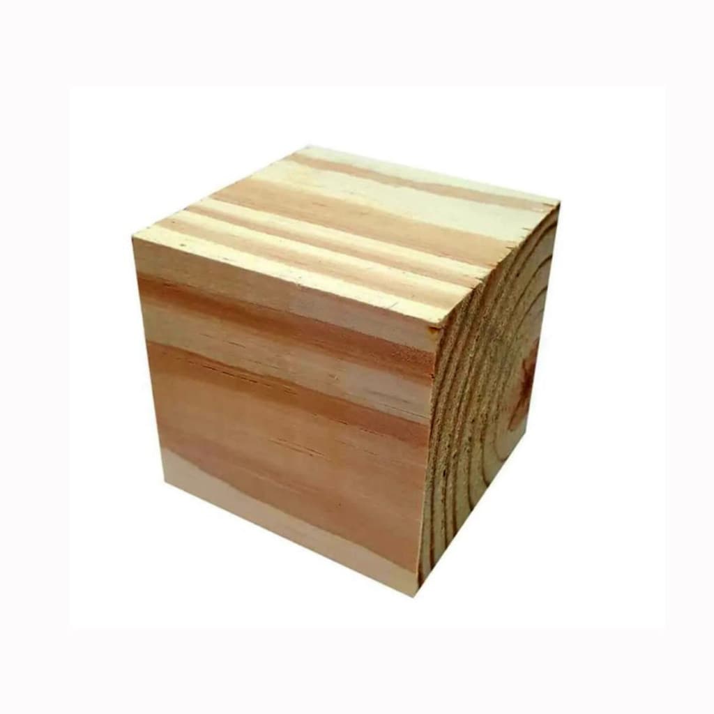 Kit c 20 Cubos Maciço Madeira 6,5 CM Artesanato