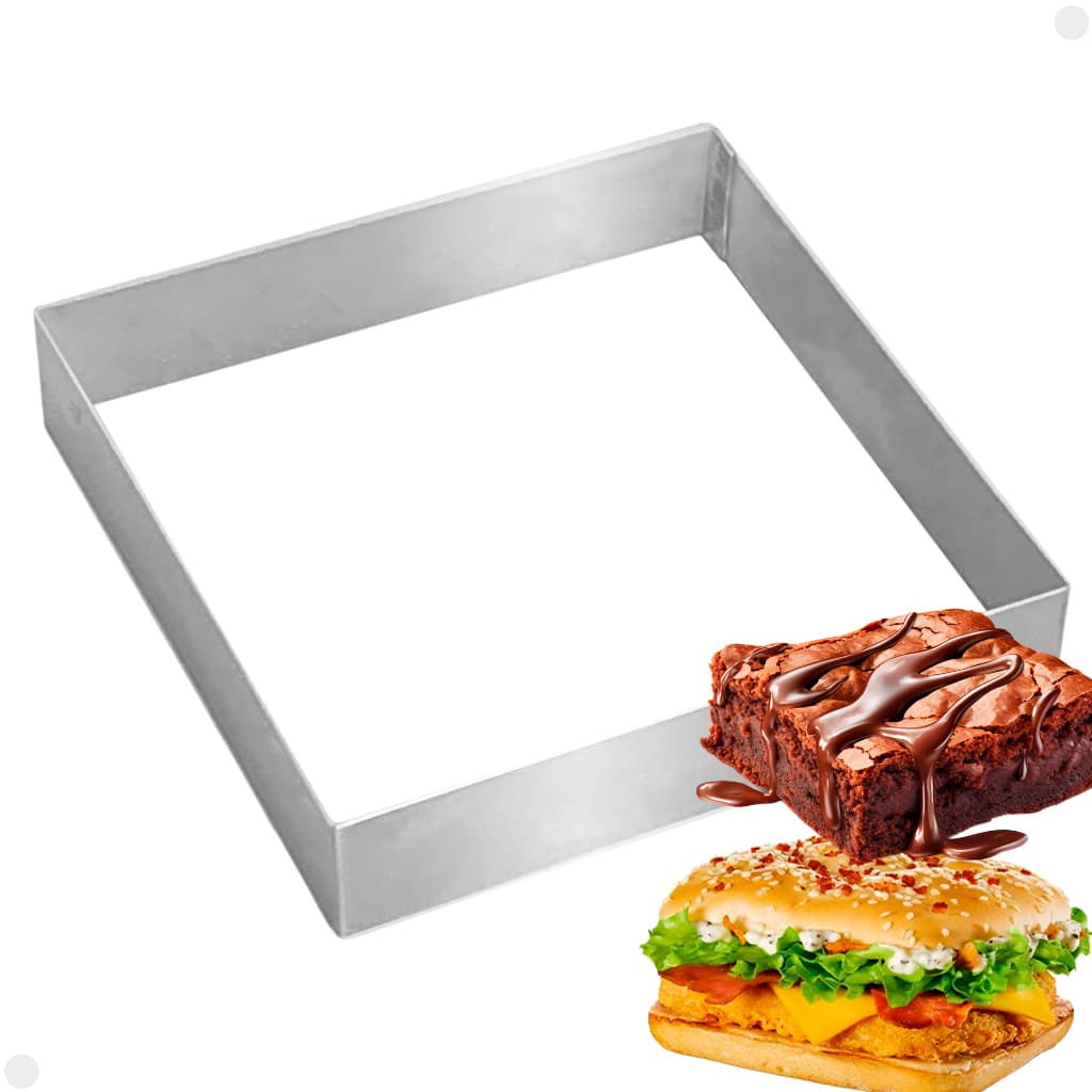 Aro Modelador Forma Quadrado 30x30x3cm Confeitaria Lanches