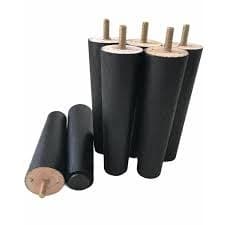 Pés para Cama Box kit com 7 Unidades Madeira 12cm Casal ou Solteiro - Cor Preto