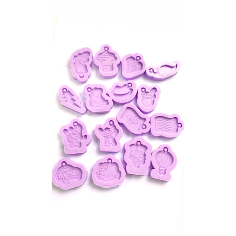 Molde de Silicone mini pingentes para resina Epóxi.