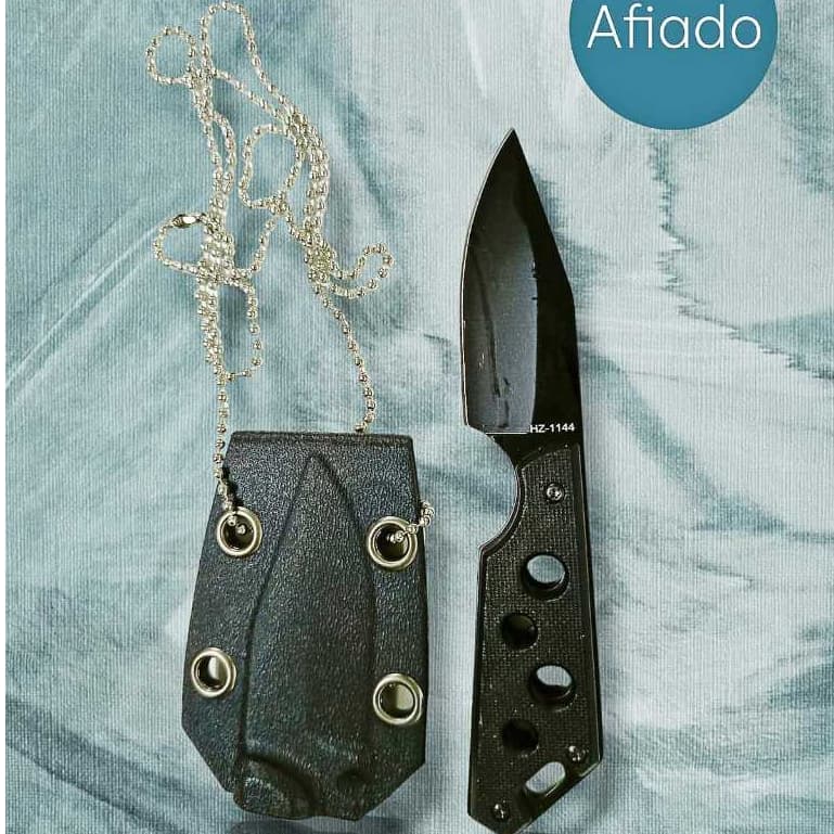 Mini Faca Push T Dagger Ds Com Caveira Na Bainha e Corrente Presente ou Coleção