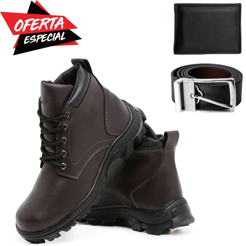 Kit Bota Coturno com Cinto e Carteira Imperdivel
