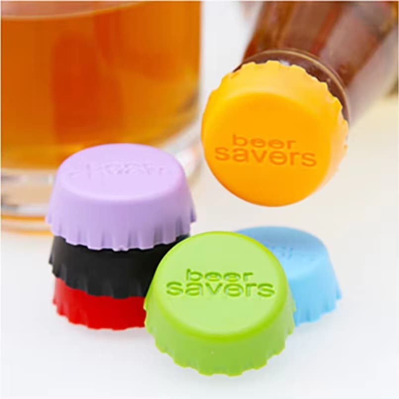 Tampa de Silicone para Garrafa De Cerveja E Vinho Kit 3 Unidades Colorido Reutilizável