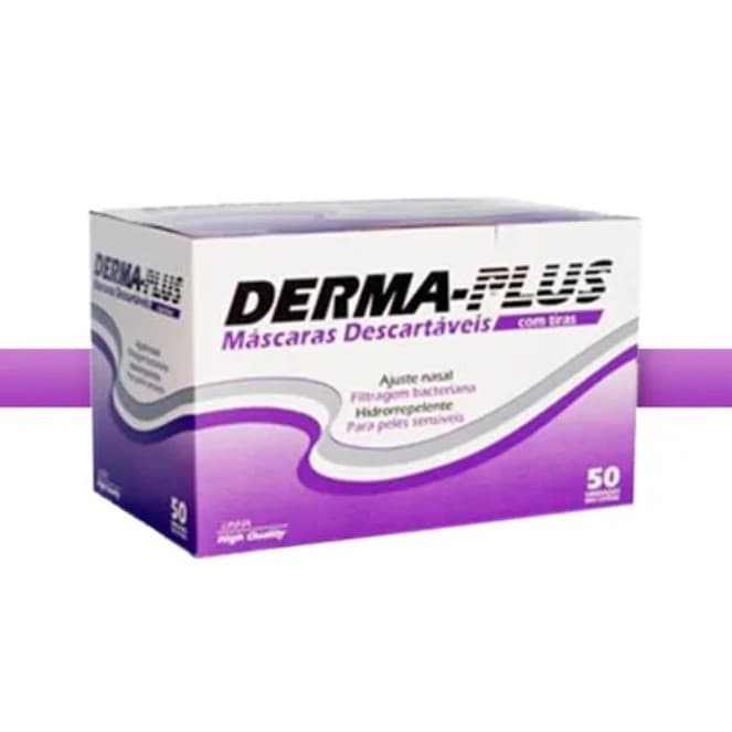 Caixa de Máscara cirúrgica descartável derma plus 50un