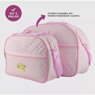 Bolsa Rosa Claro de Maternidade Menina Escolinha Creche