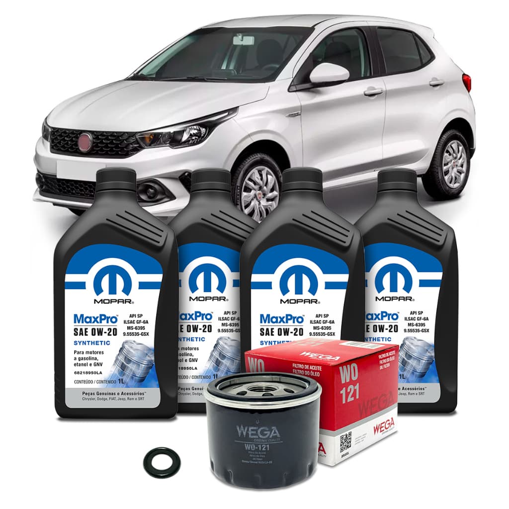 Kit Revisão Óleo Mopar 0w20 Fiat Argo 1.3 Drive Firefly 2017 2018 2019 2020 2021 2022